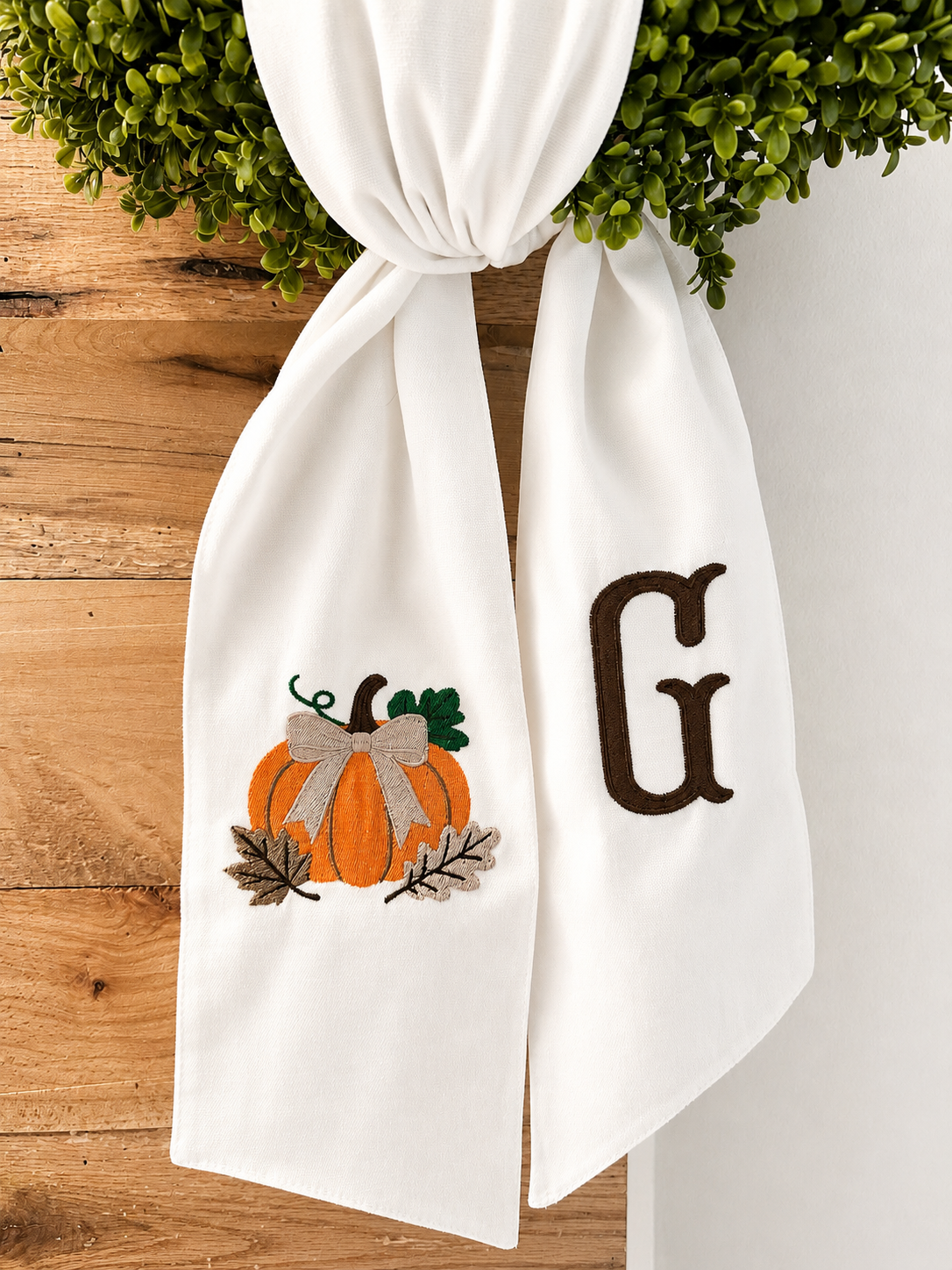 Personalized Pumpkin Wreath Sash