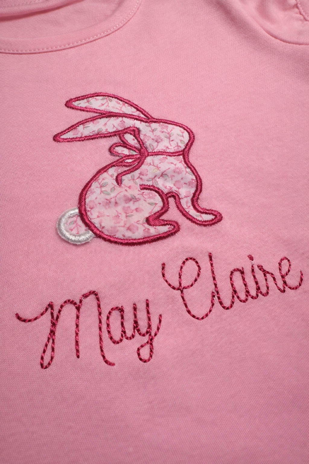 Personalized Appliqué Easter Bunny Short Sleeve T-Shirt