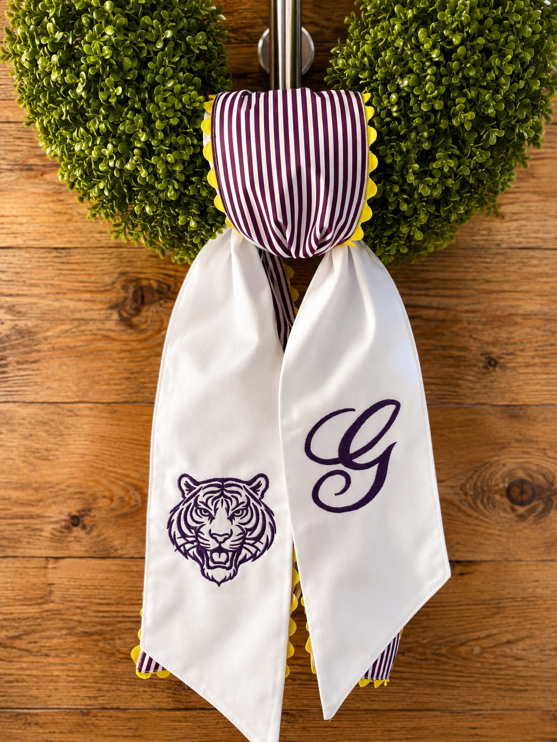 Purple & Gold Tiger Wreath Sash Set