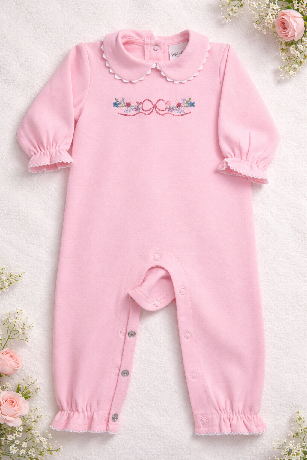 Girls Scalloped Collared Romper