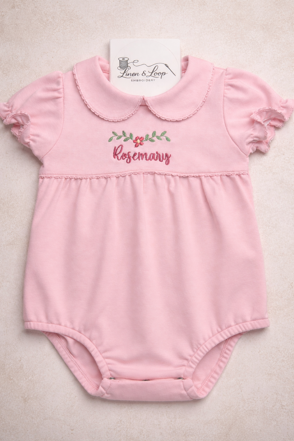 Classic Pima Cotton Girl Bubble with Picot Trim