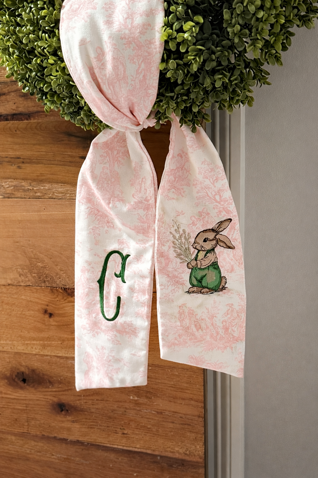 Personalized Toile Wreath Sash