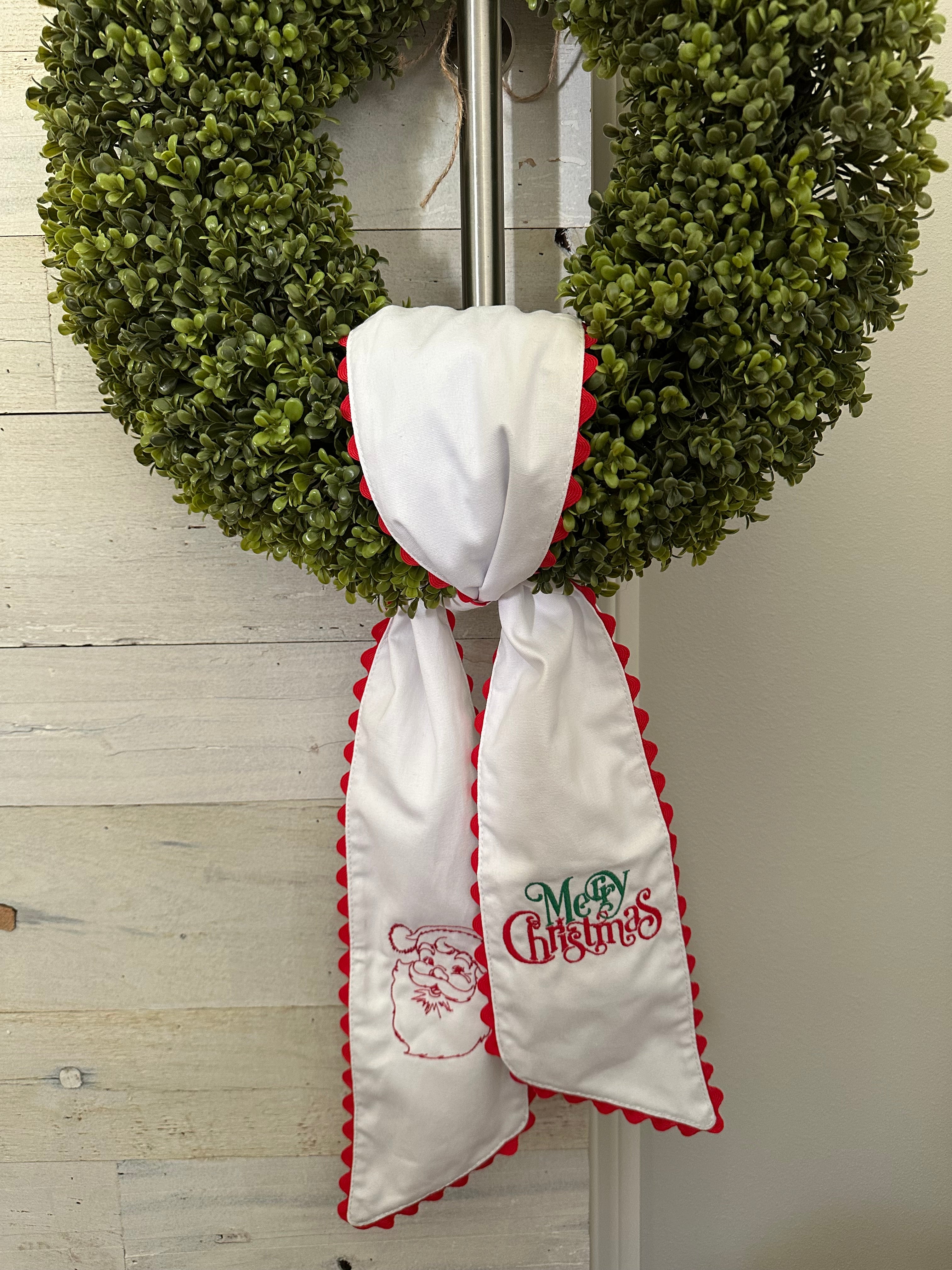 Wreath Sash - Merry Christmas with Santa