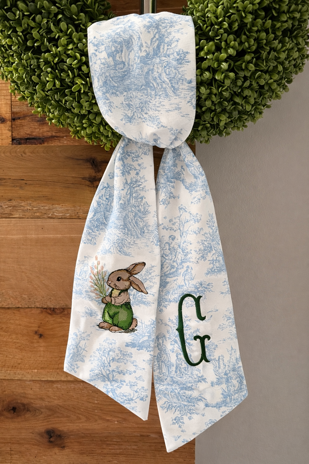 Personalized Toile Wreath Sash