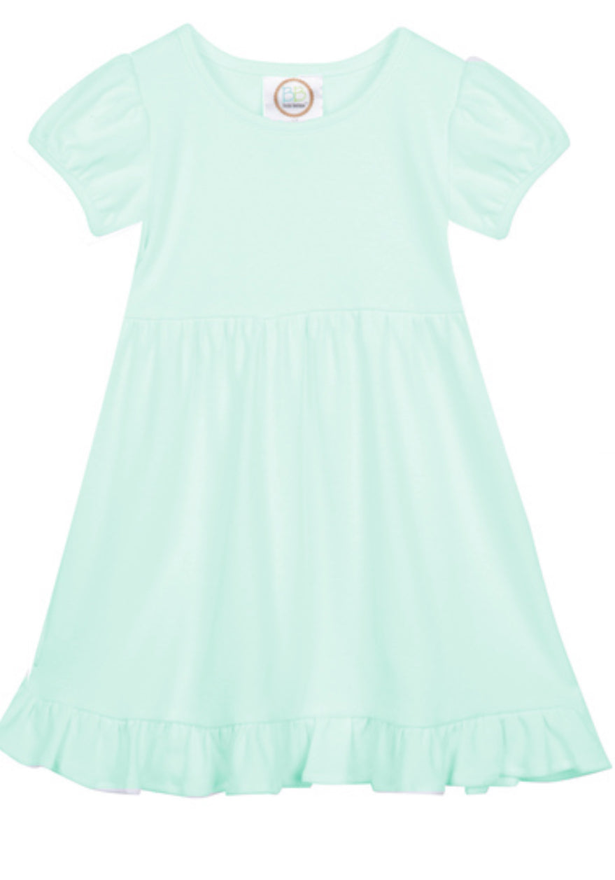 Short Sleeve Empire Waist Ruffle Dress