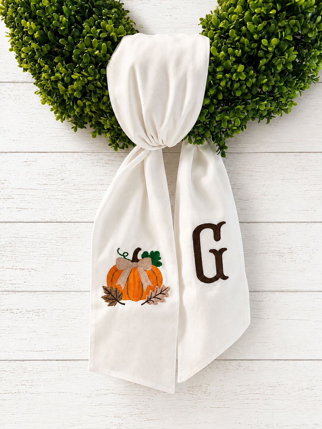 Personalized Pumpkin Wreath Sash