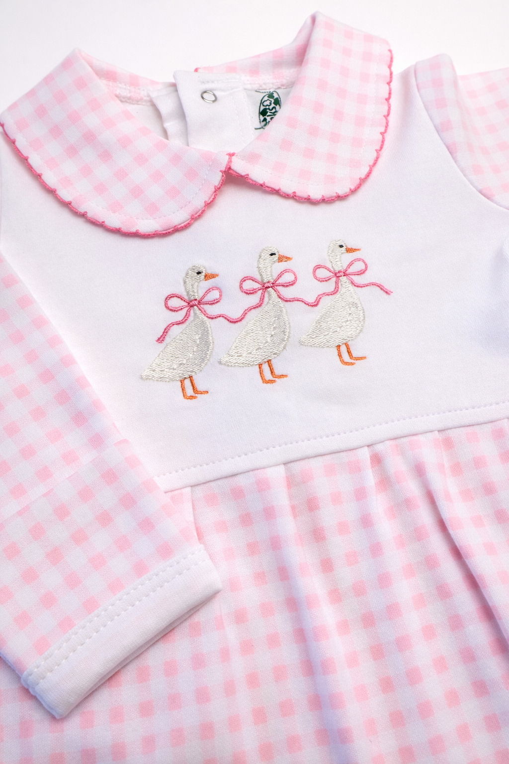 Girls Collar Footie with Bib Detail