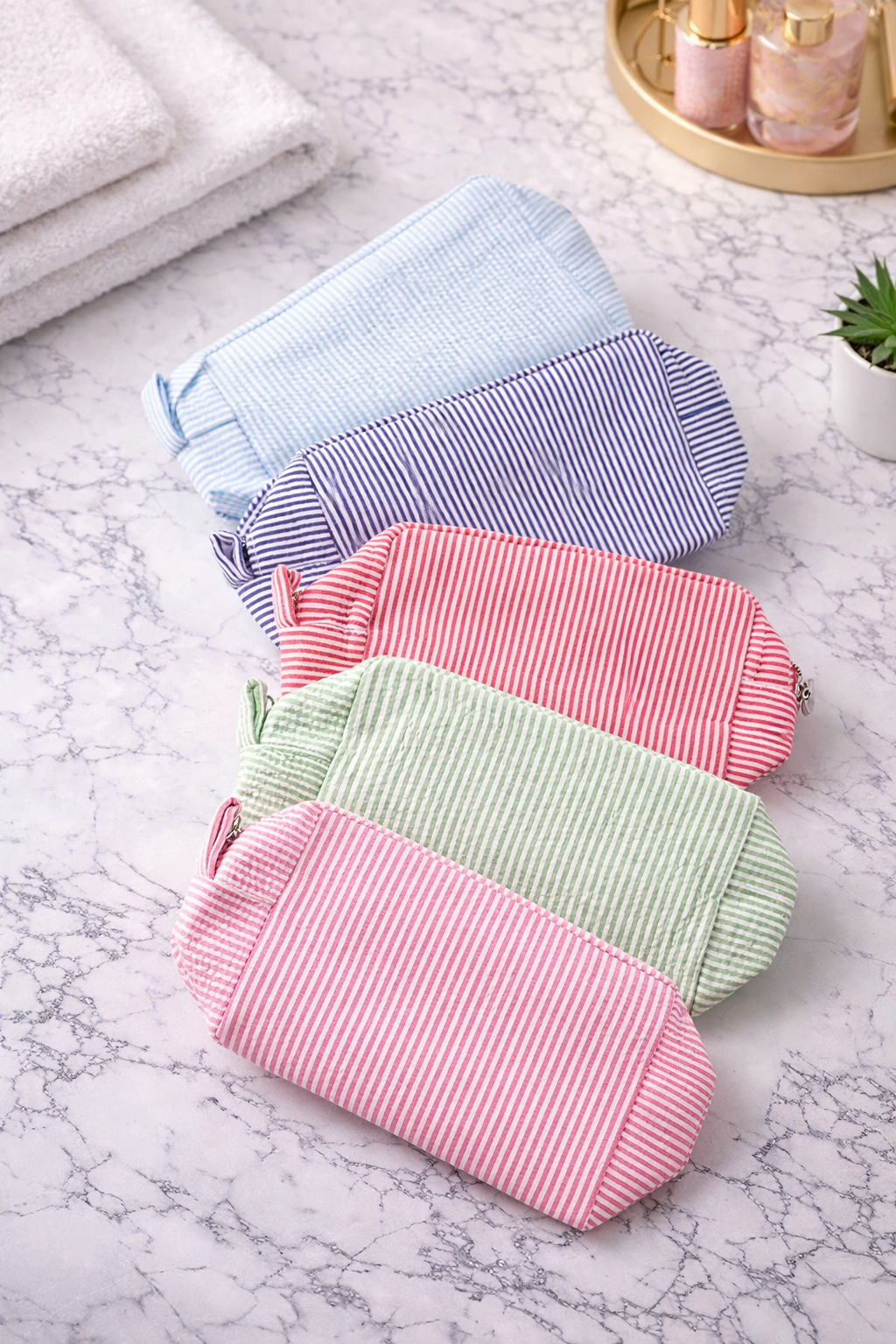 Seersucker Monogrammed Everything Bag