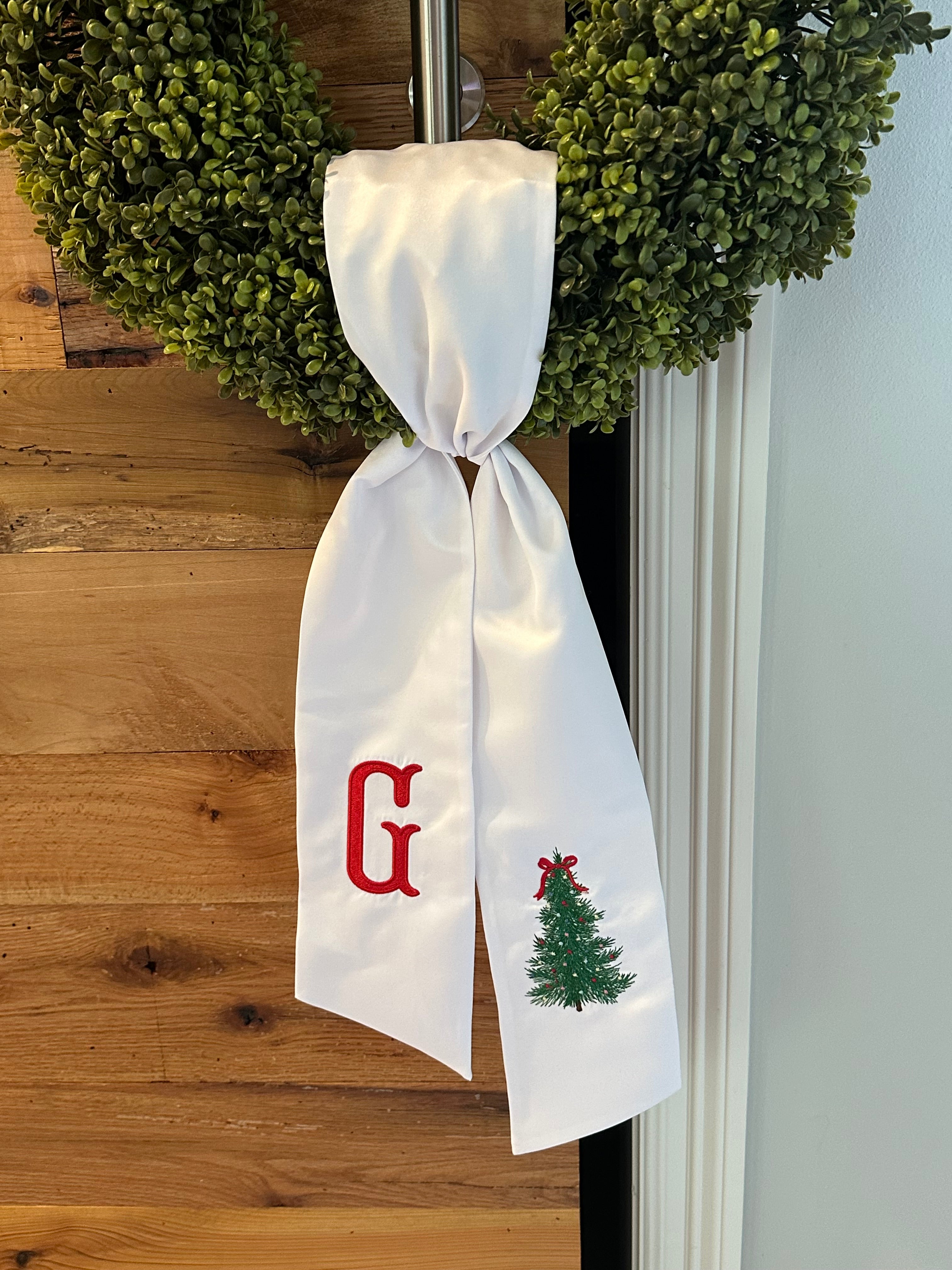 Customized Wreath Sash - Christmas Tree