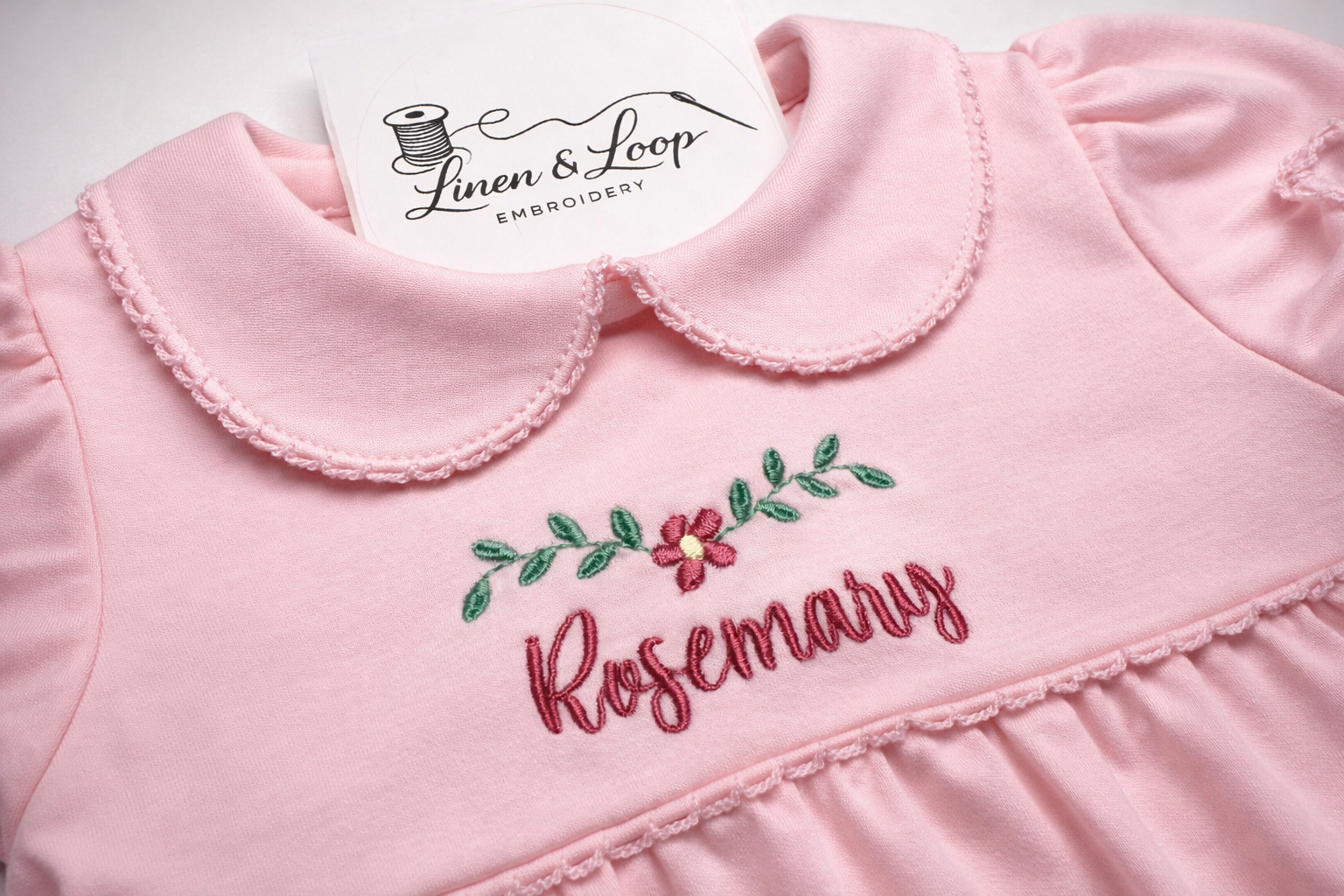 Classic Pima Cotton Girl Bubble with Picot Trim