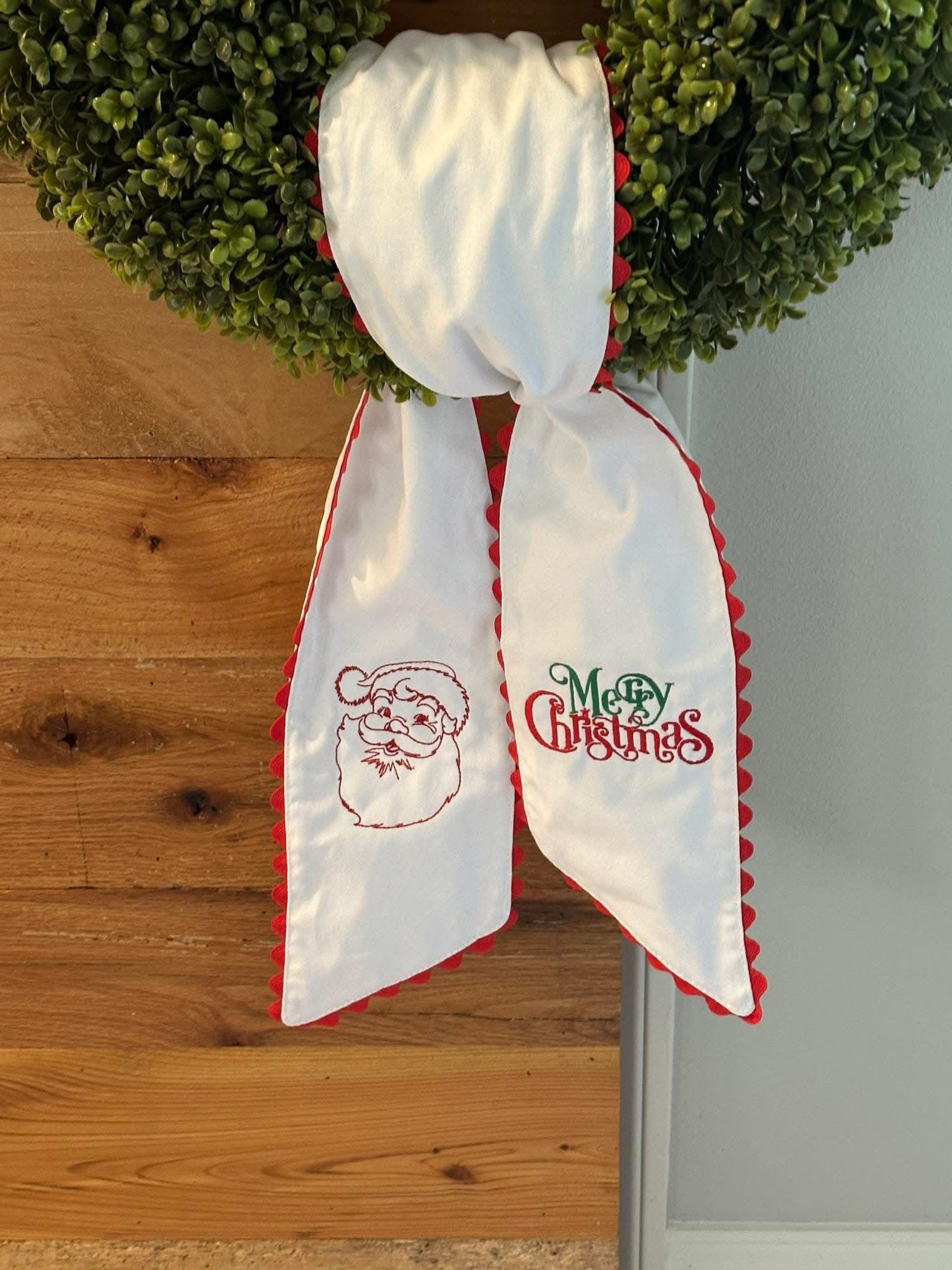 Wreath Sash - Merry Christmas with Santa