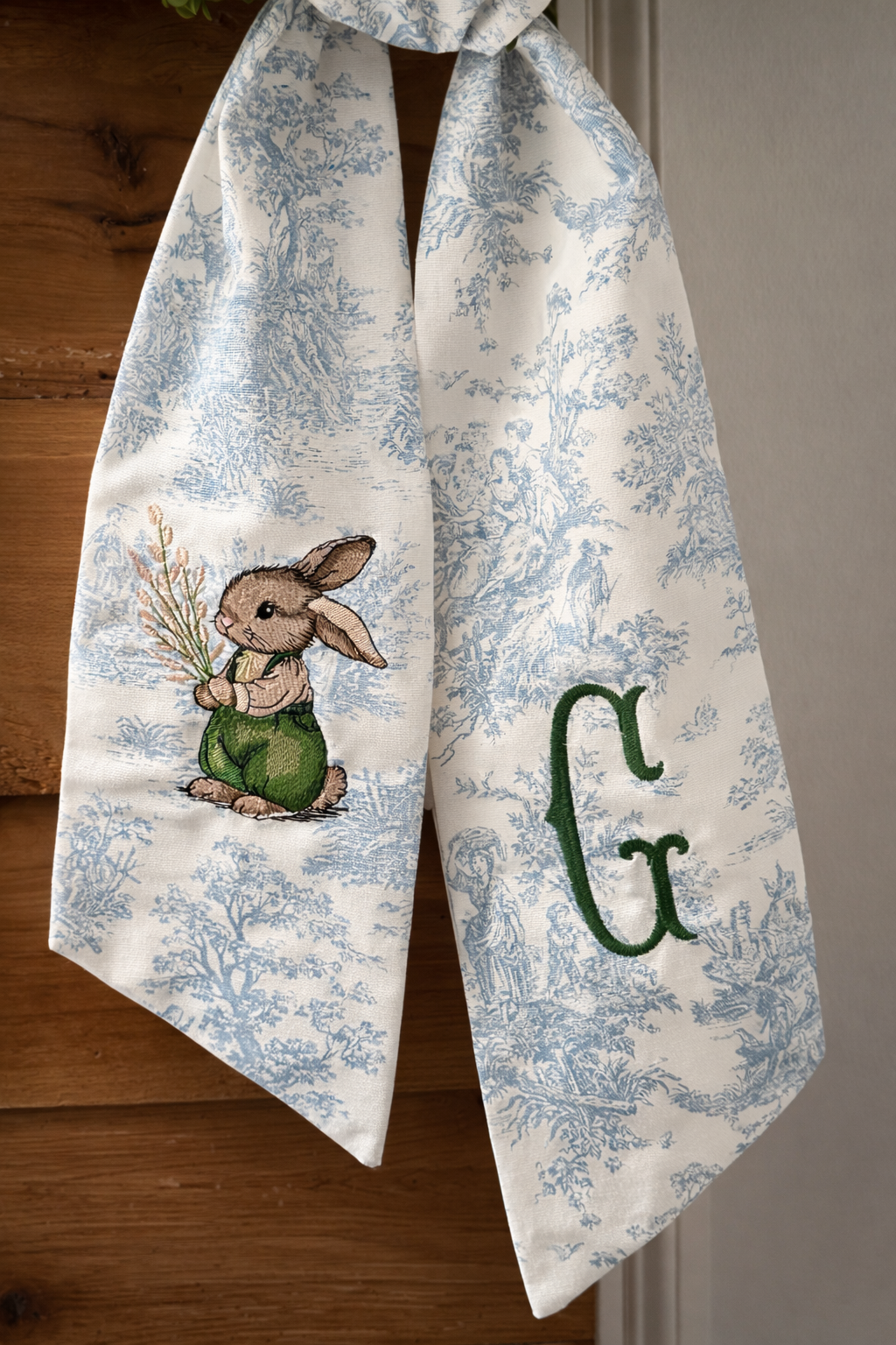 Personalized Toile Wreath Sash