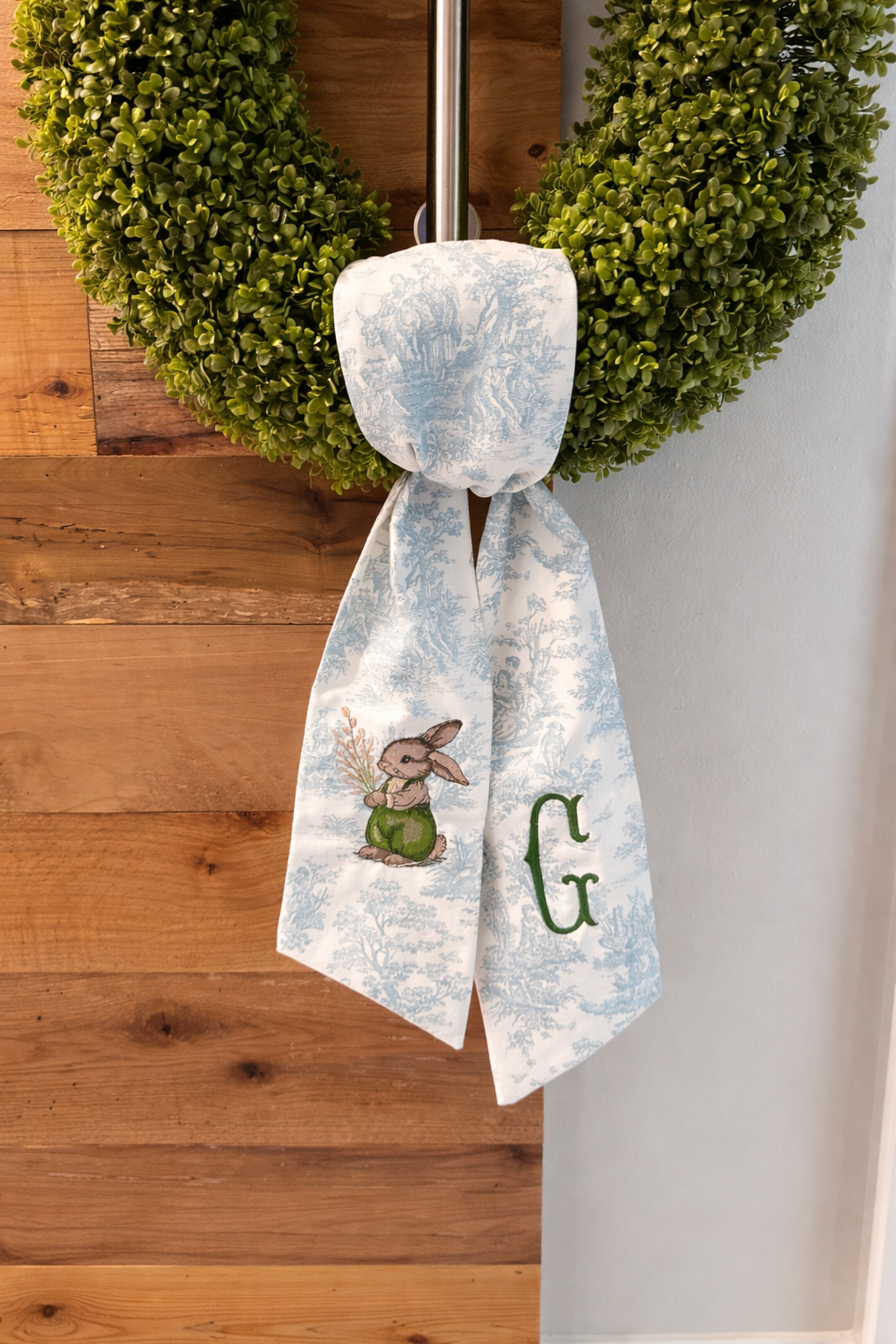 Personalized Toile Wreath Sash