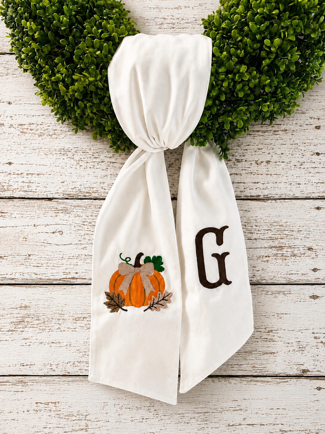 Personalized Pumpkin Wreath Sash