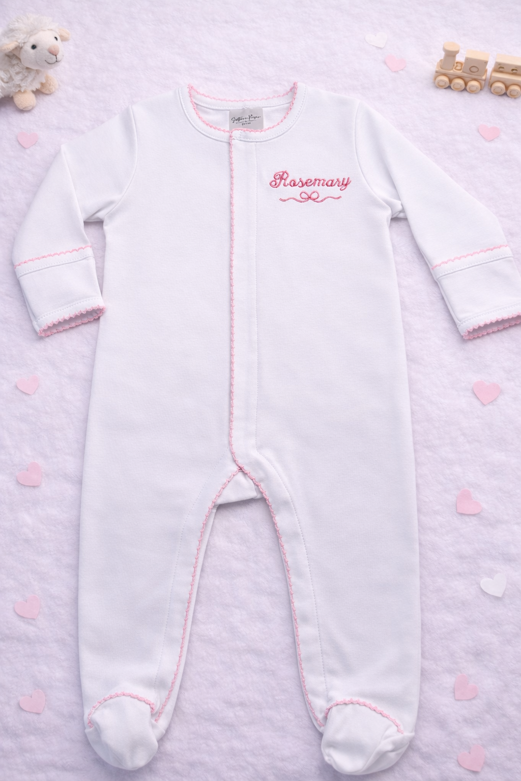 Classic Girls Picot Trim Footie