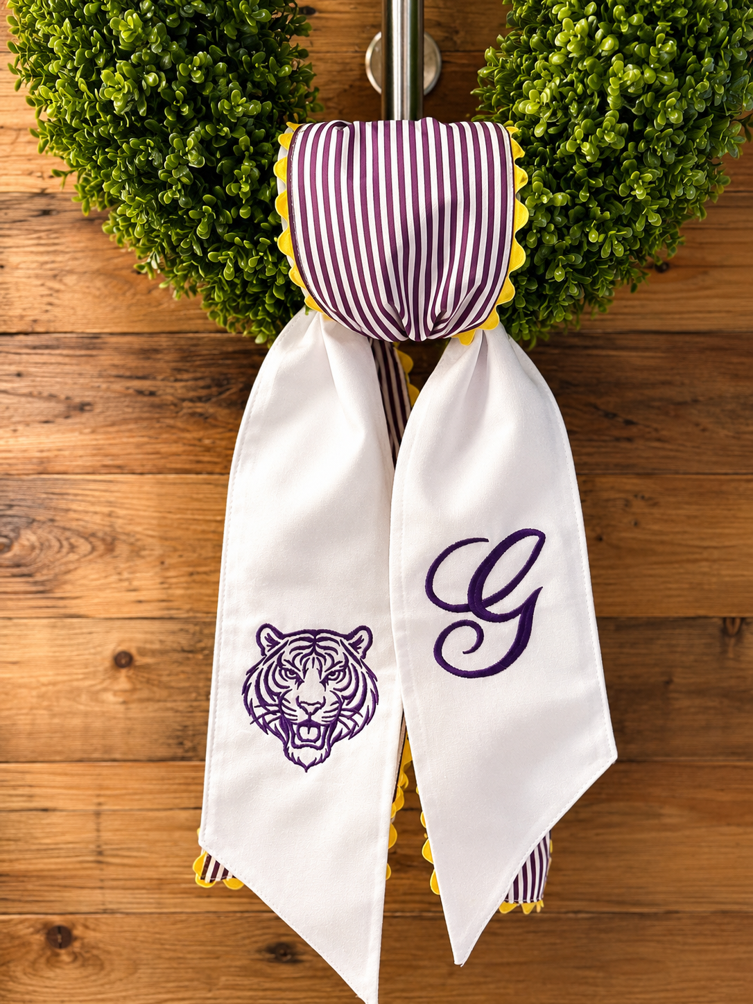 Purple & Gold Tiger Wreath Sash Set
