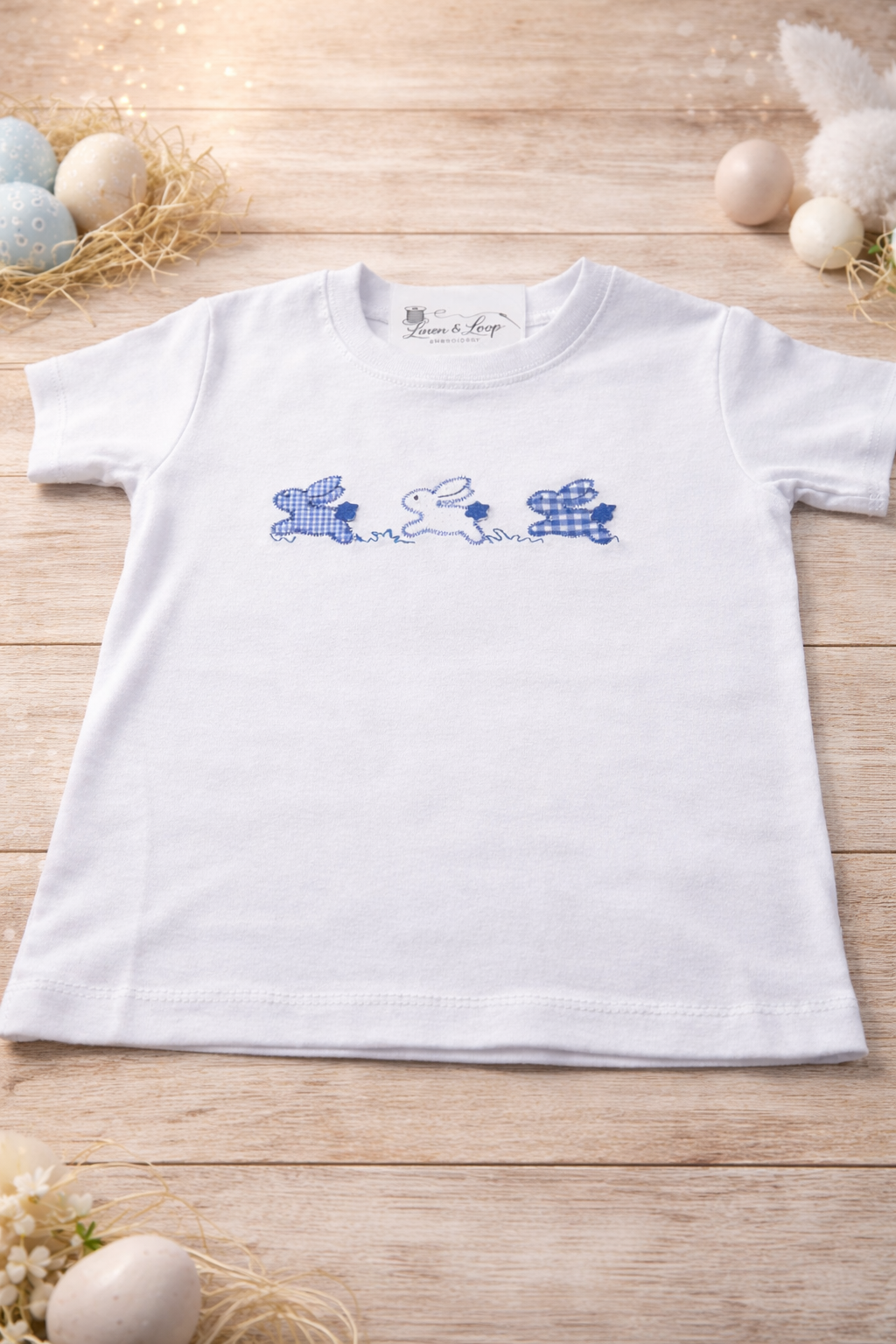 Boys’ Cotton Easter Bunny Appliqué T-Shirt