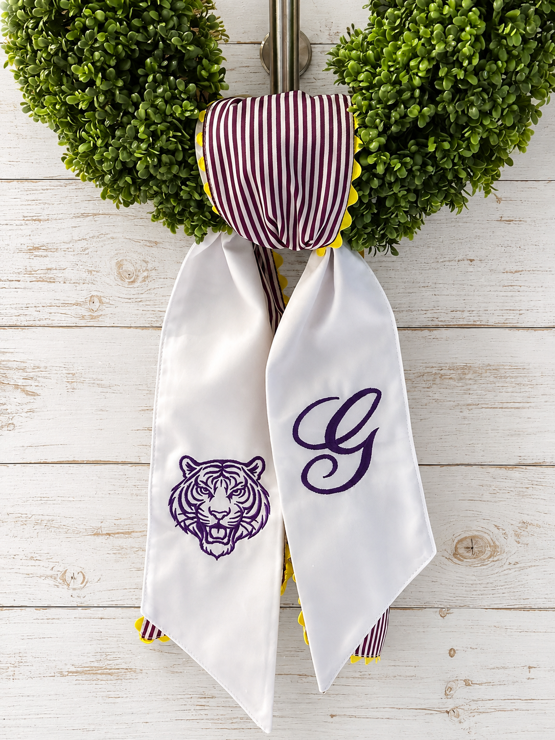 Purple & Gold Tiger Wreath Sash Set