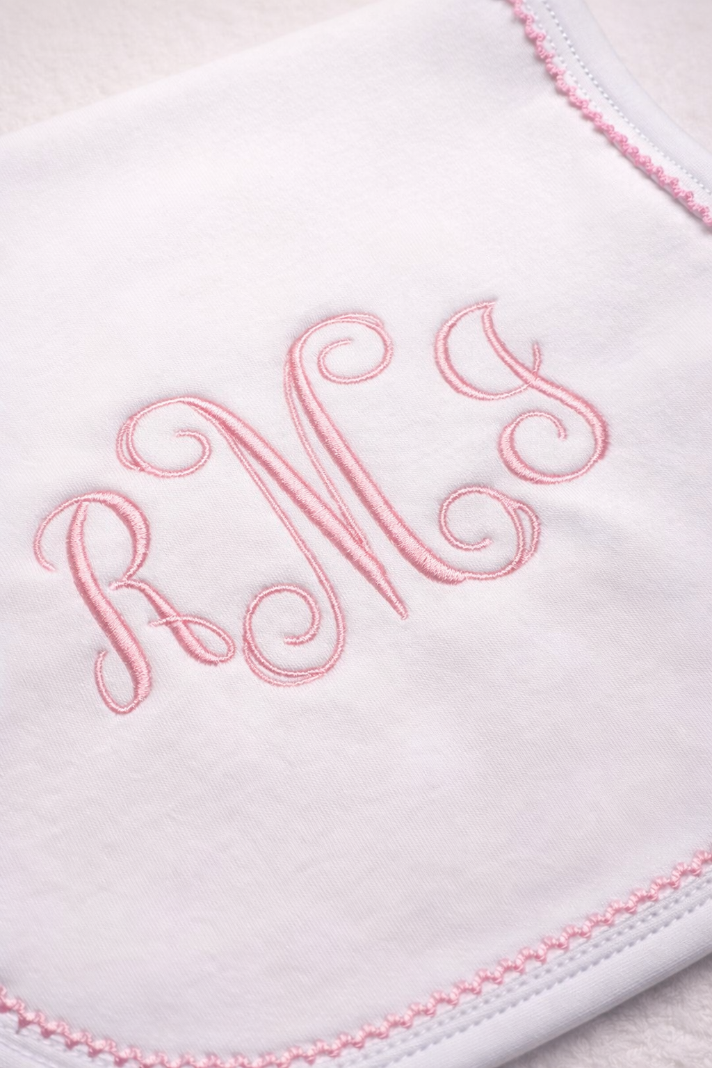 Girls Picot Trim Burp Cloth