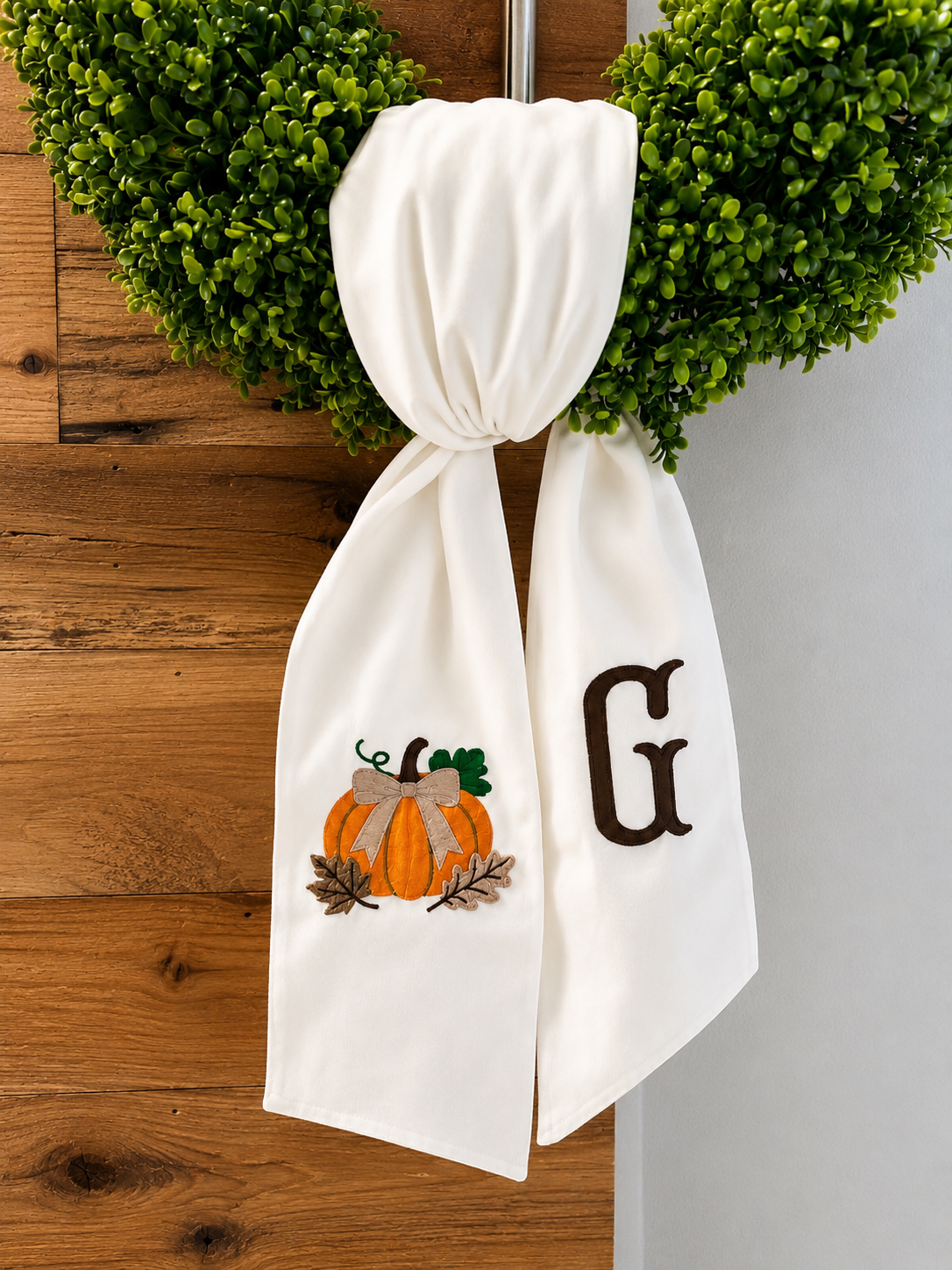Personalized Pumpkin Wreath Sash
