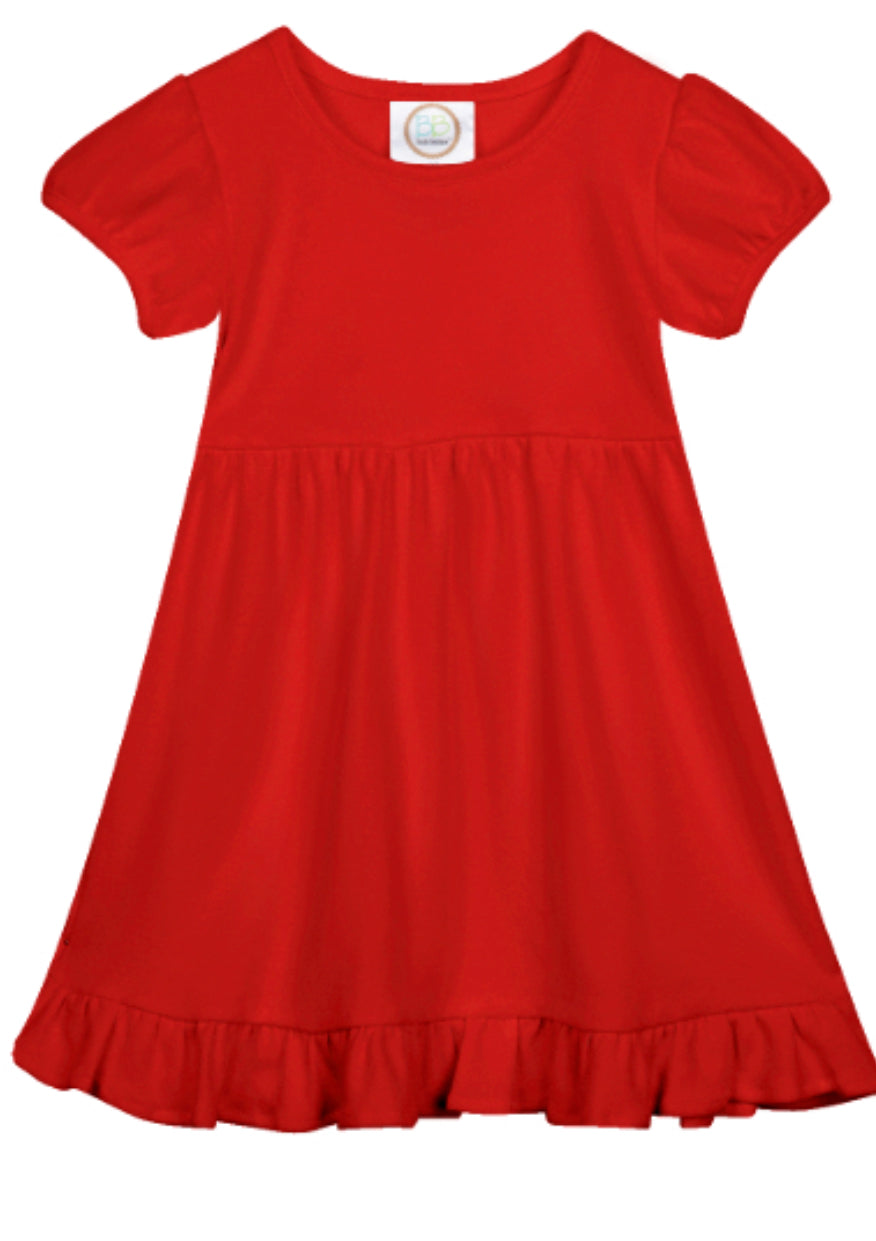 Short Sleeve Empire Waist Ruffle Dress