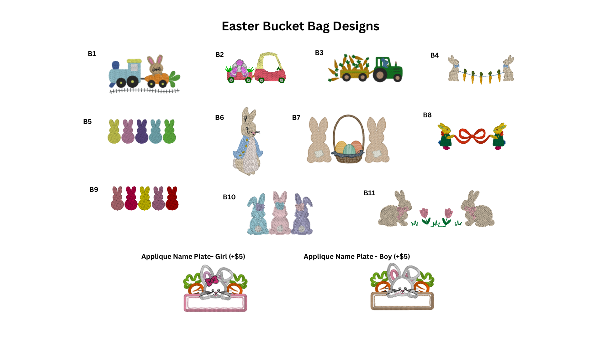 Personalized Easter Bucket Bag