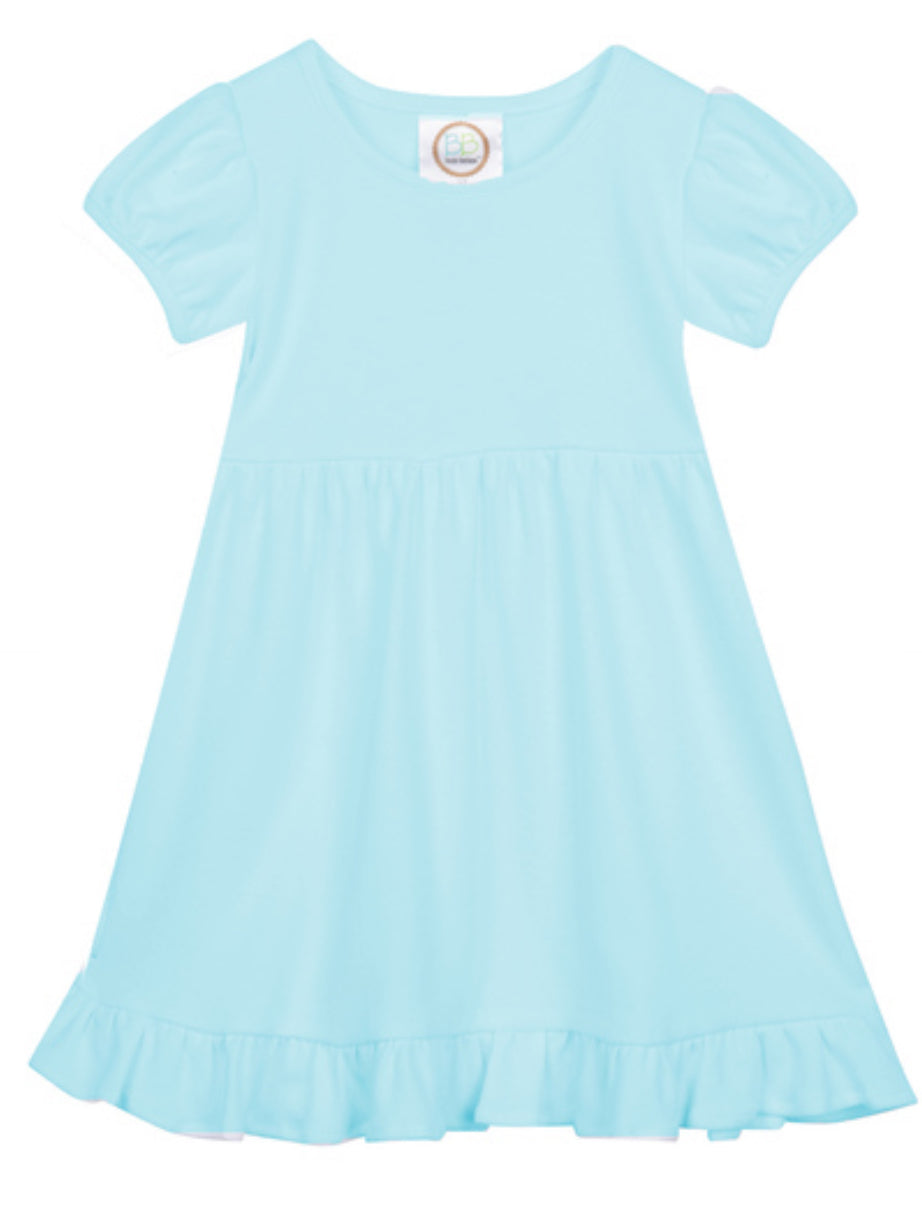 Short Sleeve Empire Waist Ruffle Dress