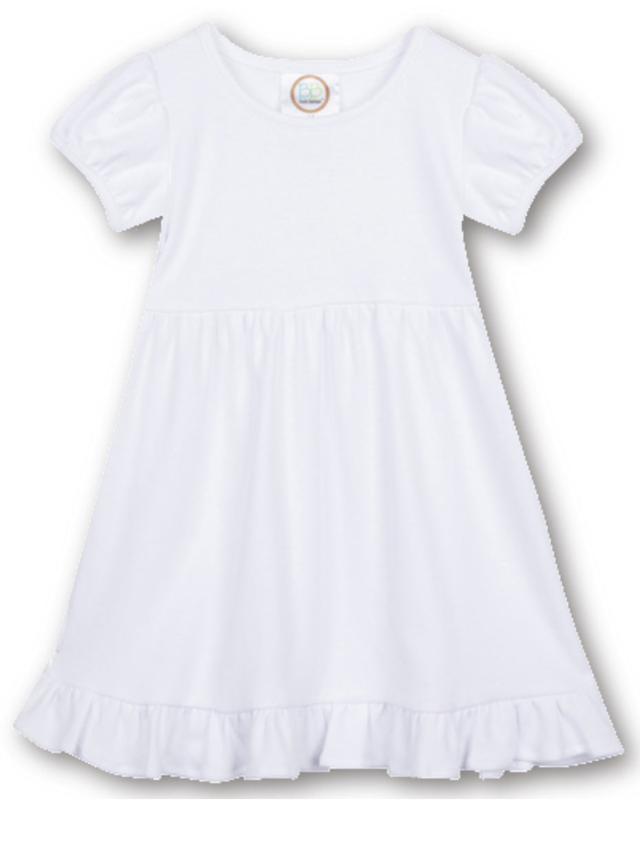 Short Sleeve Empire Waist Ruffle Dress