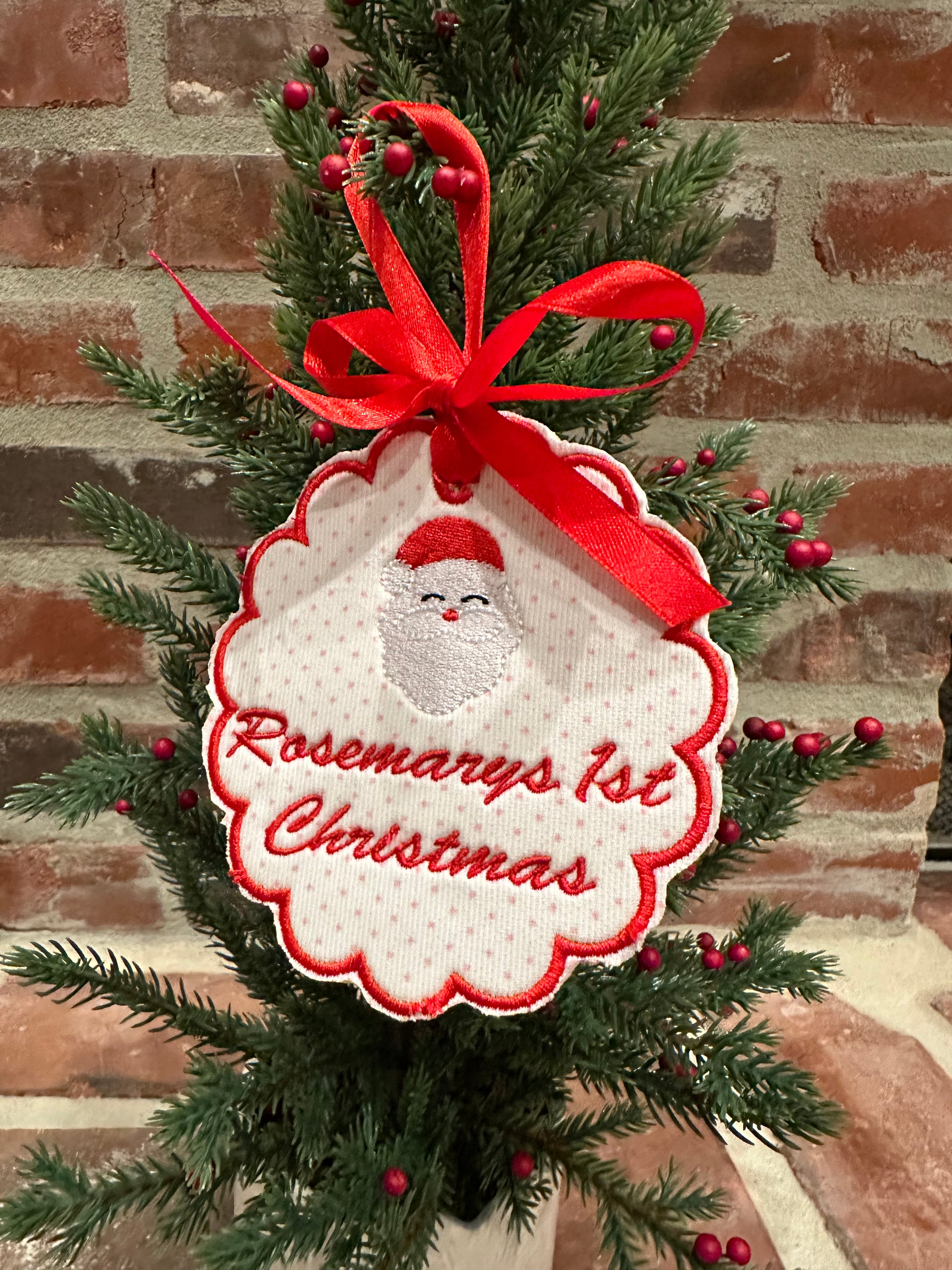 Custom Embroidered Applique Christmas Ornament