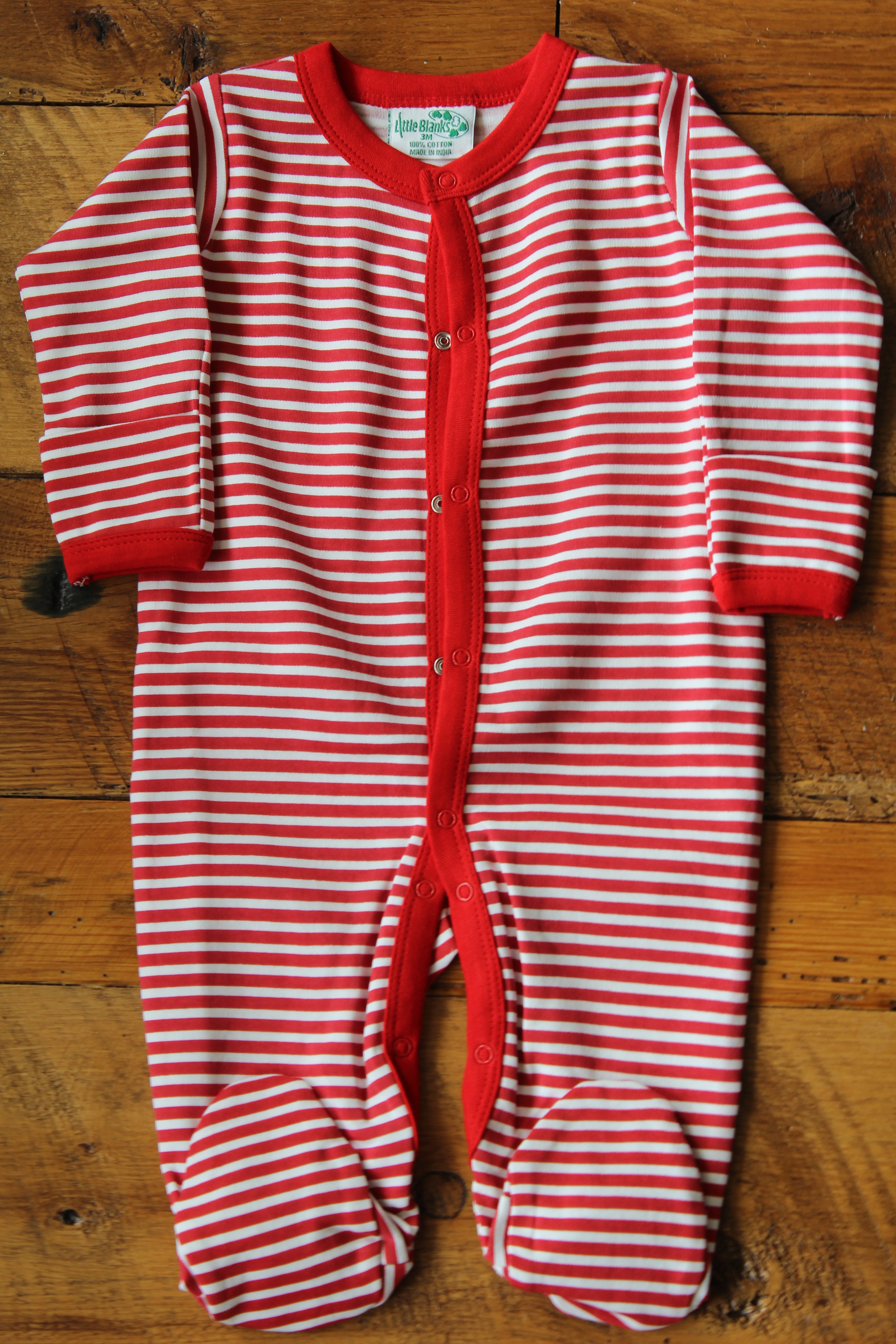 Red and White Stripe Footie