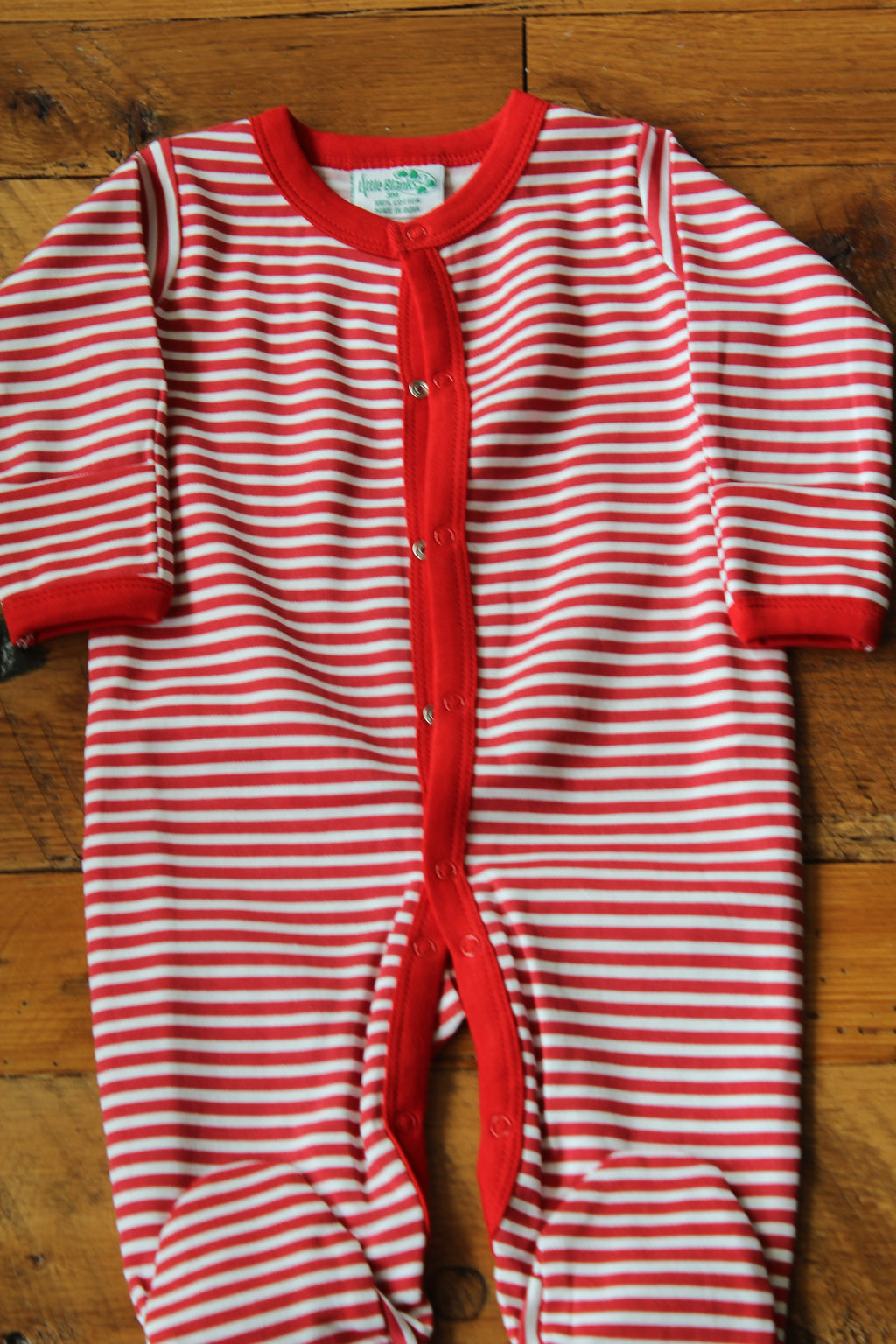 Red and White Stripe Footie