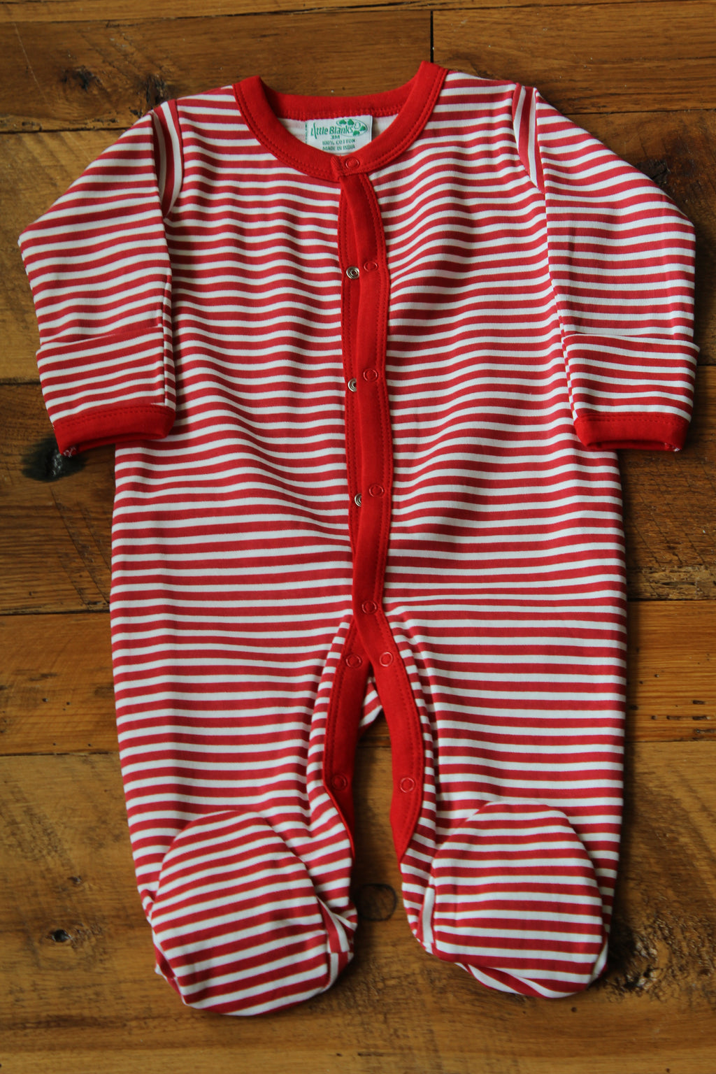 Red and White Stripe Footie