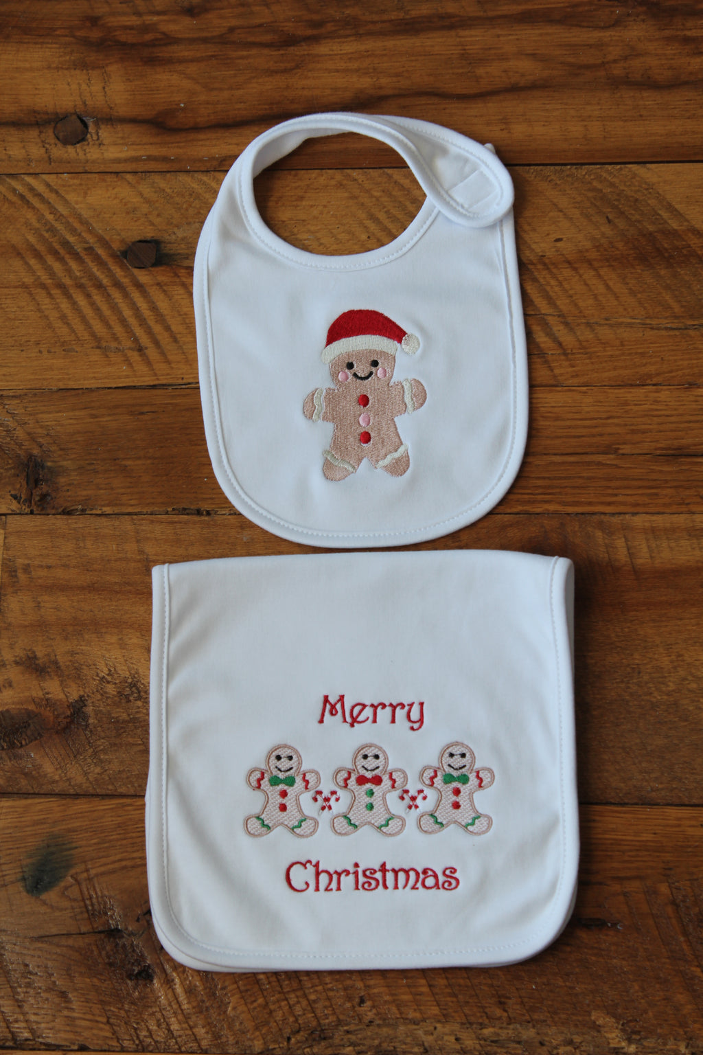 Personalized Christmas Burp and Bib Bundle