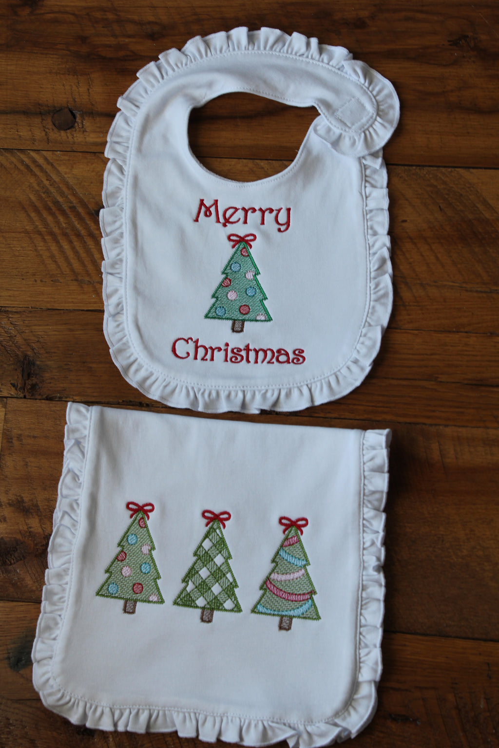 Personalized Christmas Burp and Bib Bundle