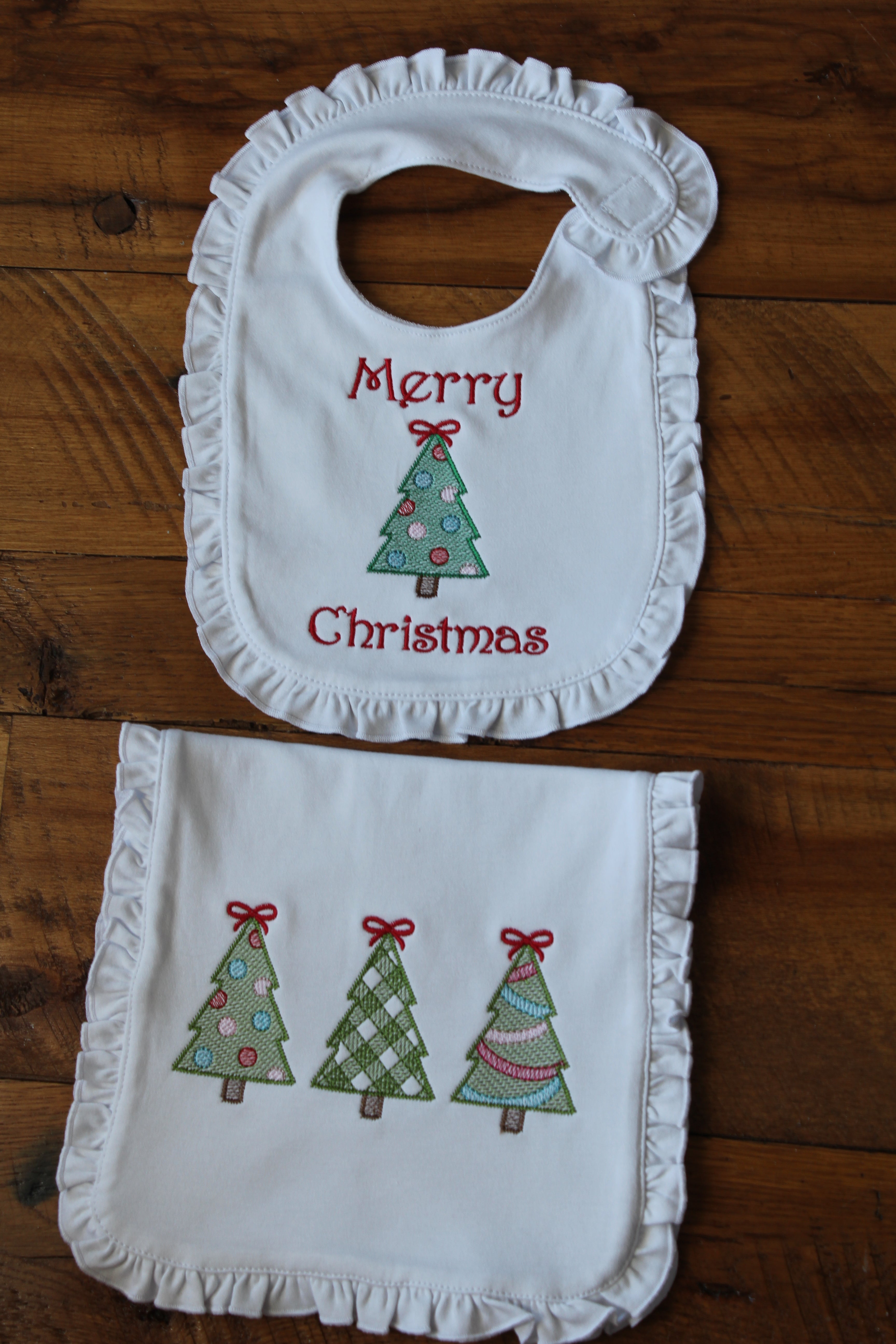 Personalized Christmas Burp and Bib Bundle