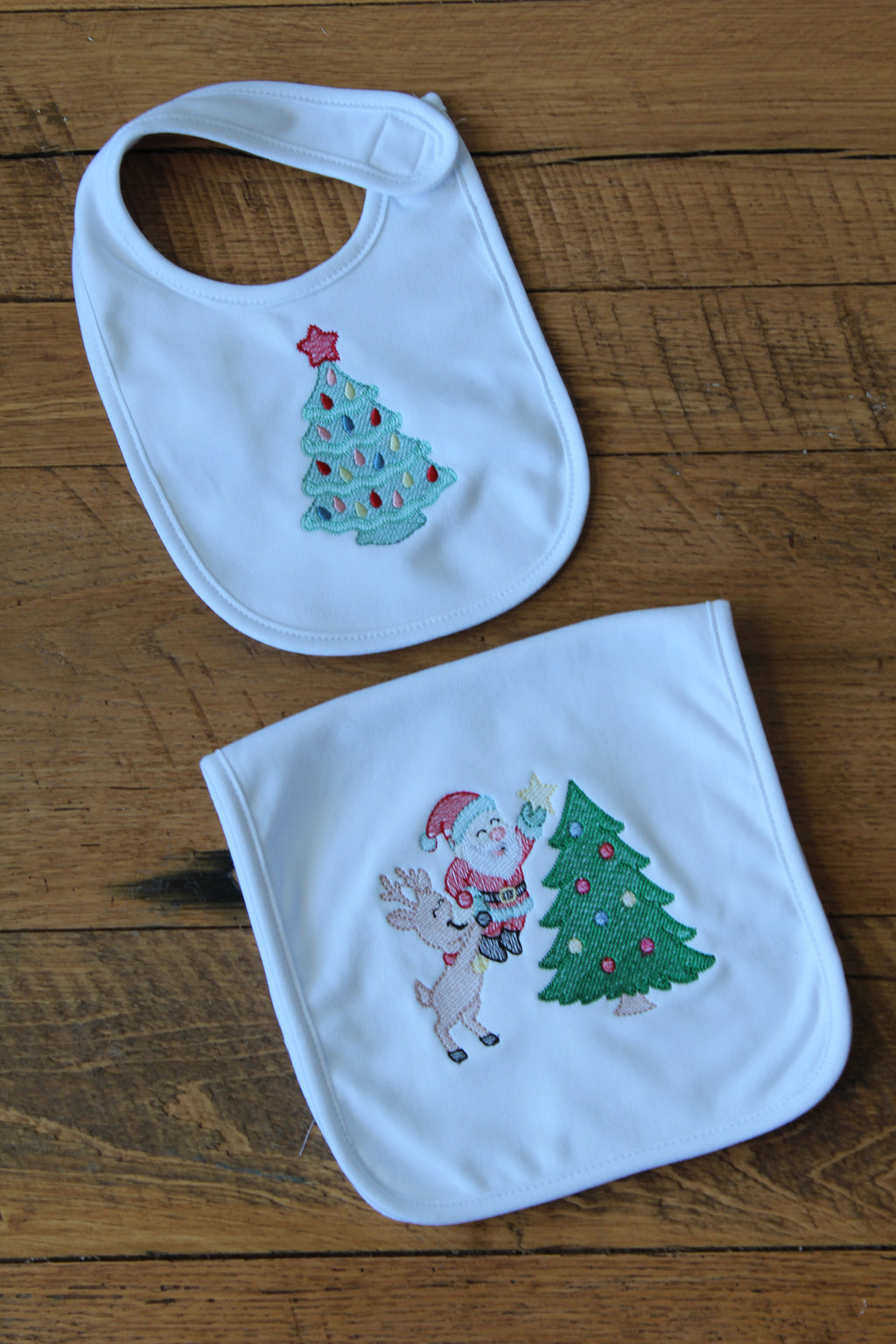 Personalized Christmas Burp and Bib Bundle