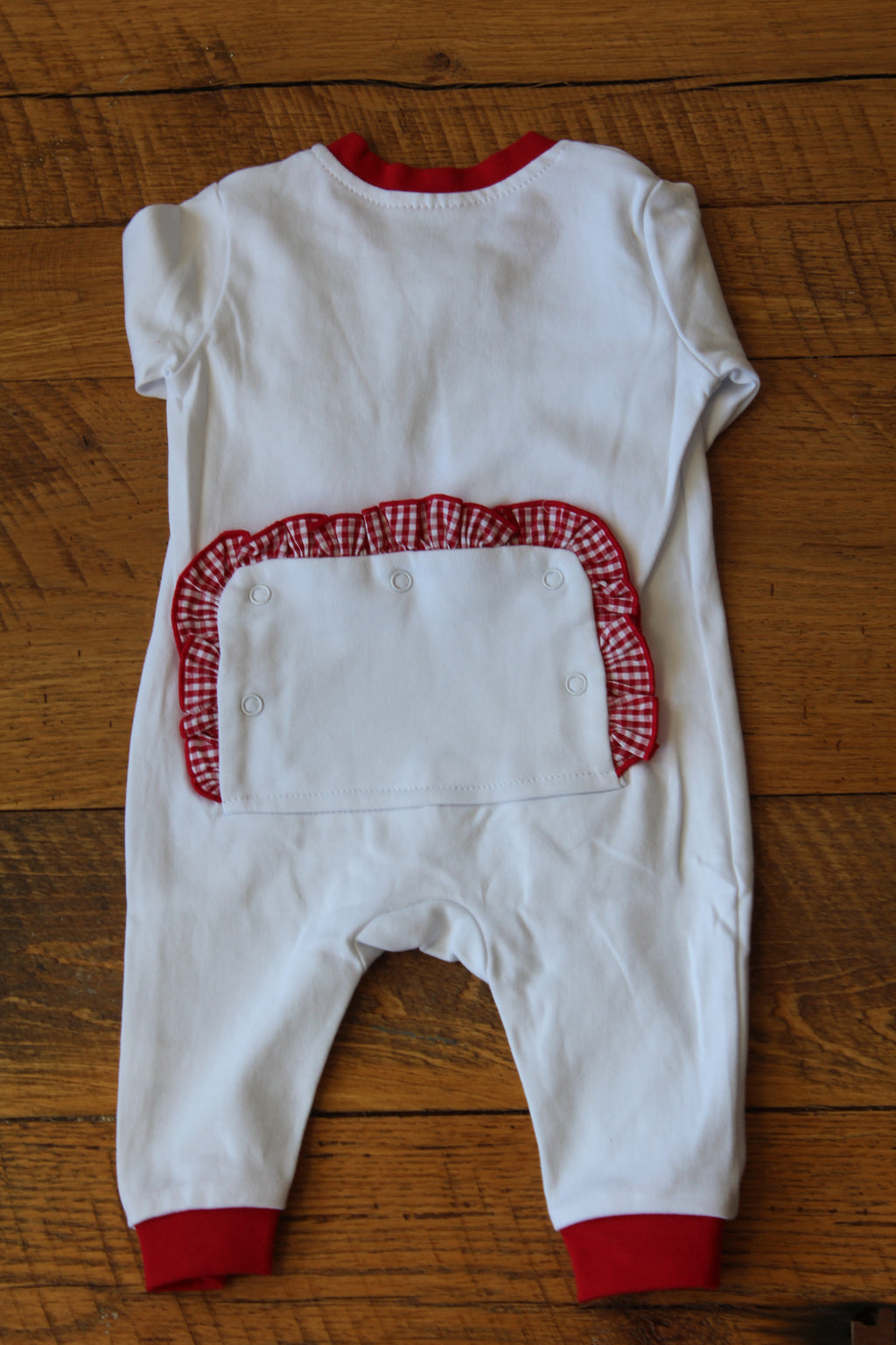 Infant Drop Flap Gingham Trim Playsuit