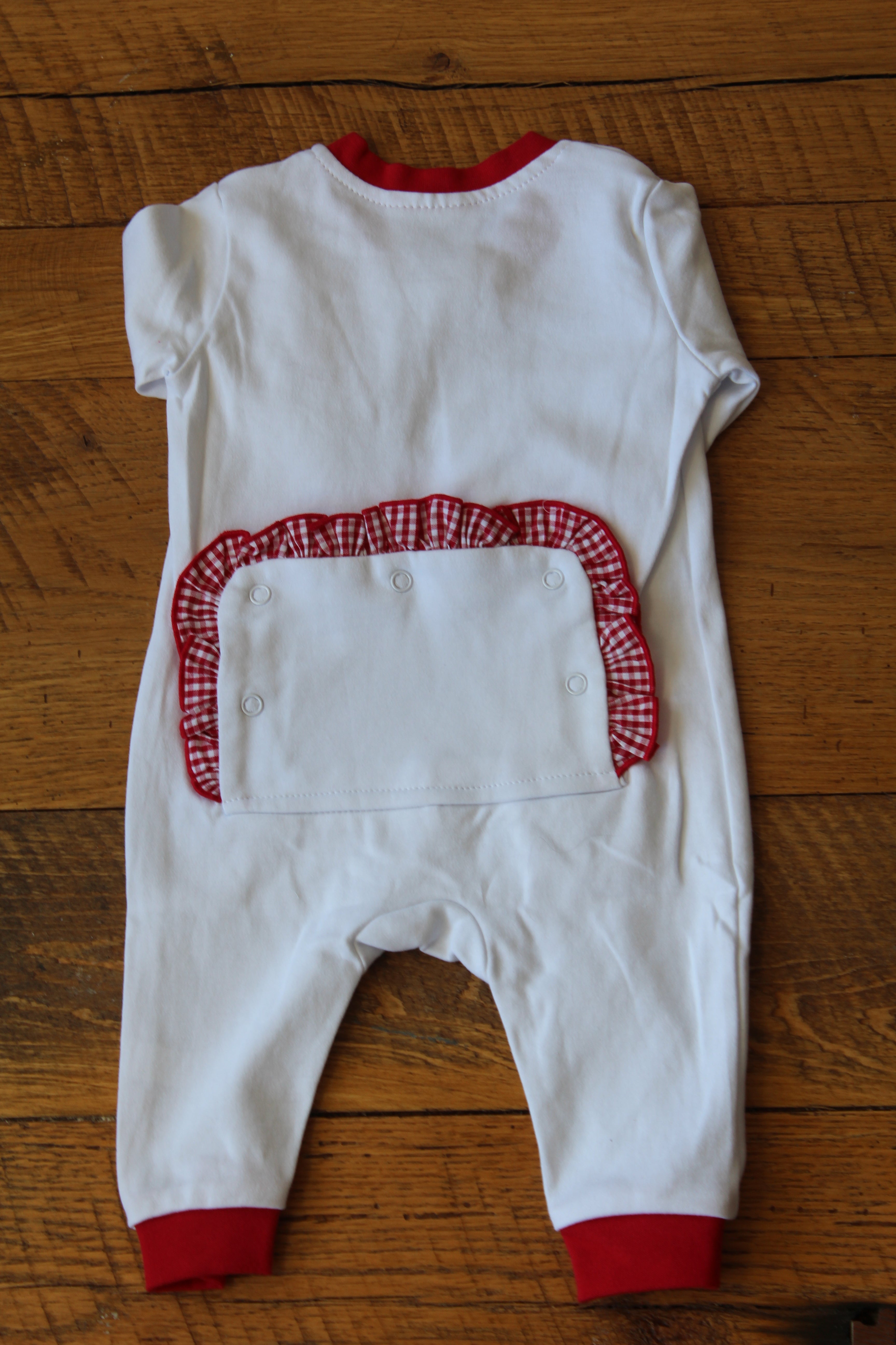 Infant Drop Flap Gingham Trim Playsuit