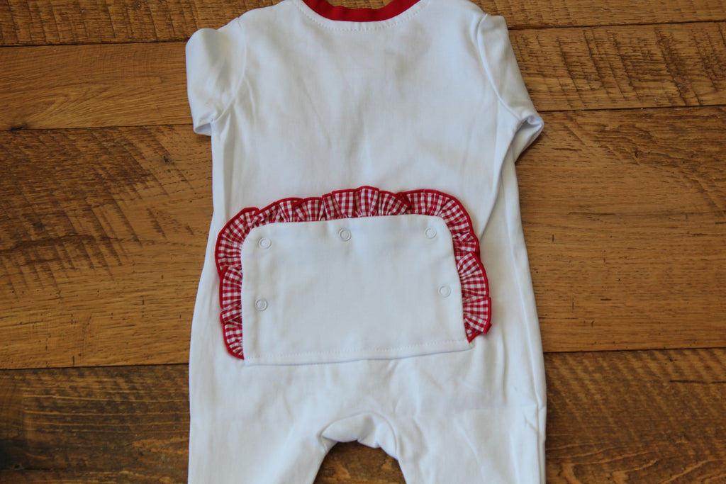 Infant Drop Flap Gingham Trim Playsuit