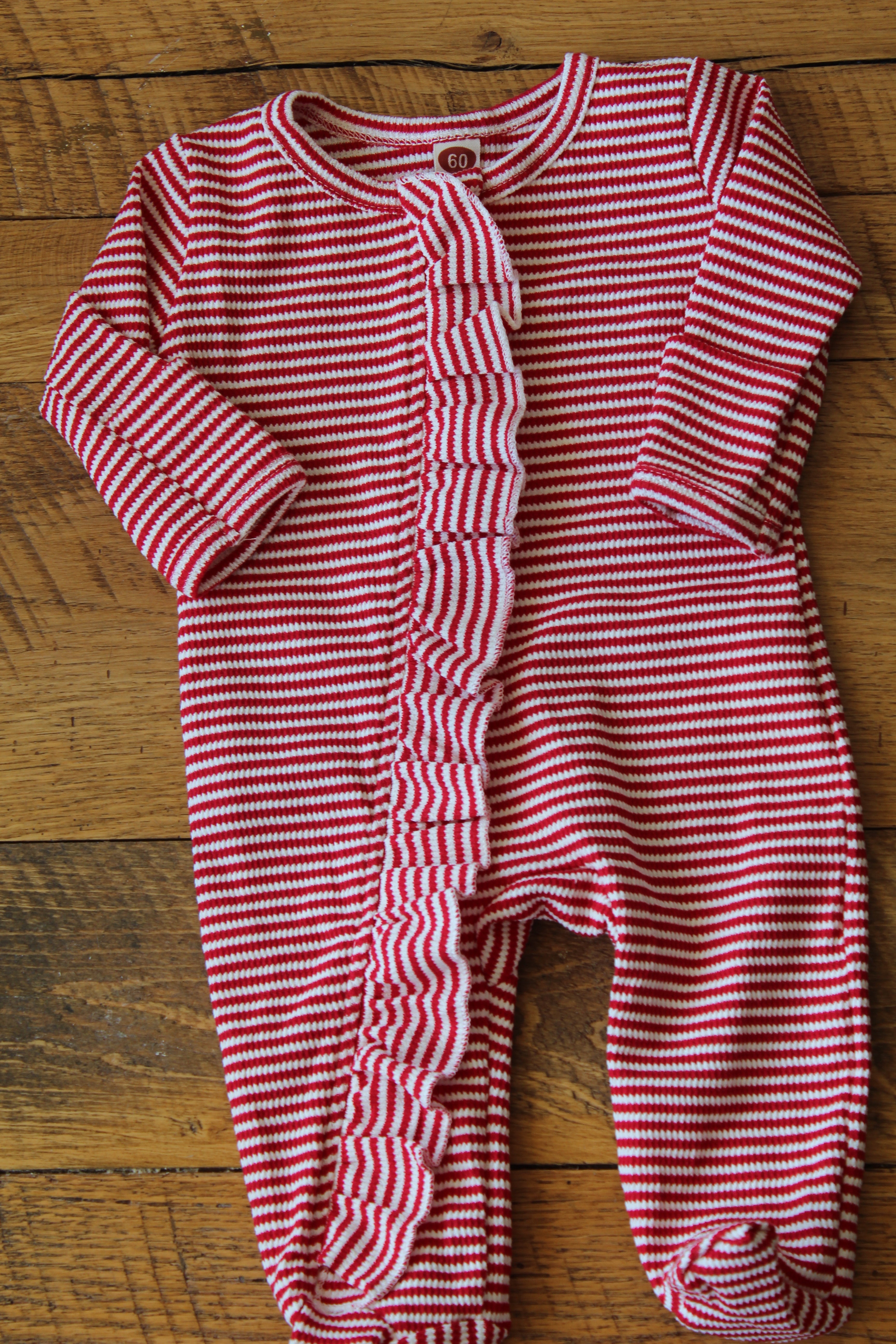 Long Sleeve Ruffle Baby Girl Waffle Bodysuit